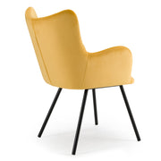 Barrett - Modern Yellow Velvet Dining Chair — view 3