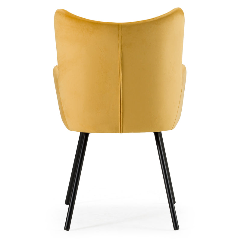 Barrett - Modern Yellow Velvet Dining Chair — view 4