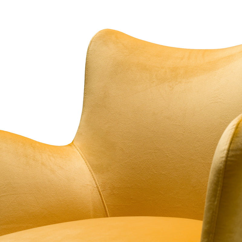 Barrett - Modern Yellow Velvet Dining Chair — view 5