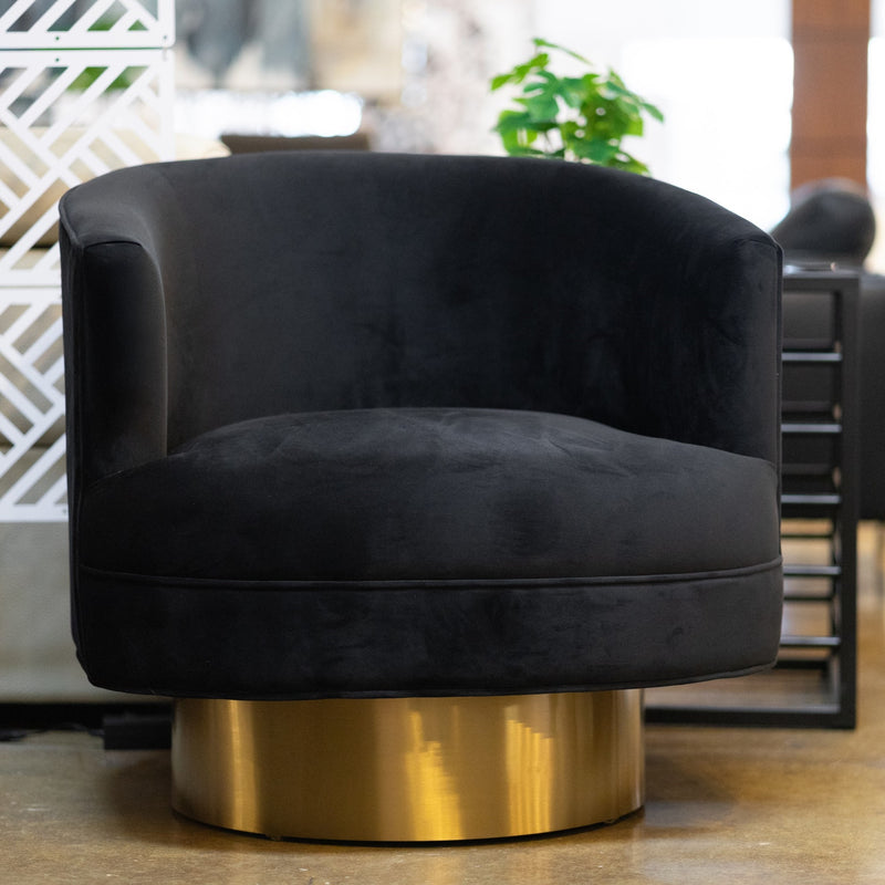 Basalt - Modern Black Fabric Accent Chair — view 2