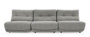 Basil - Modern Grey Fabric Large Sofa With 3 Electric Recliners