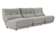 Basil - Modern Grey Fabric Large Sofa With 3 Electric Recliners — view 3