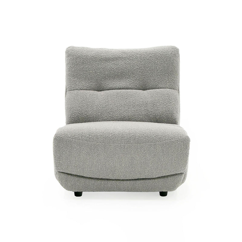 Basil - Modern Grey Fabric Small Electric Recliner Chair — view 2