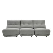 Basil - Modern Grey Fabric Small Sofa With 3 Electric Recliners — view 2