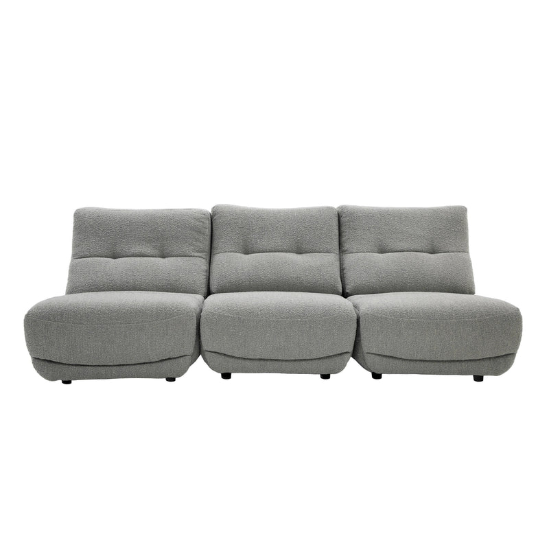 Basil - Modern Grey Fabric Small Sofa With 3 Electric Recliners — view 2