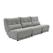Basil - Modern Grey Fabric Small Sofa With 3 Electric Recliners — view 3