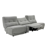 Basil - Modern Grey Fabric Small Sofa With 3 Electric Recliners — view 4