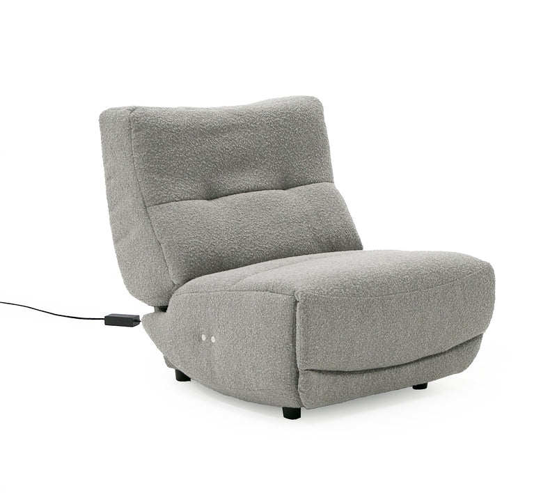 Basil - Modern Grey Fabric Small Electric Recliner Chair — view 3