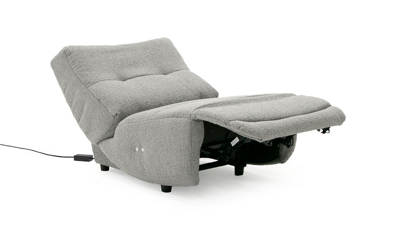 Basil - Modern Grey Fabric Small Electric Recliner Chair — view 4