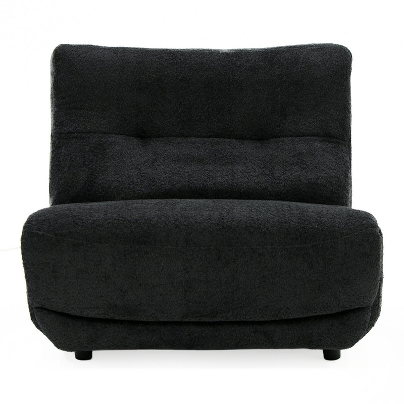 Basil - Modern Black Fabric Small Electric Recliner Chair — view 3