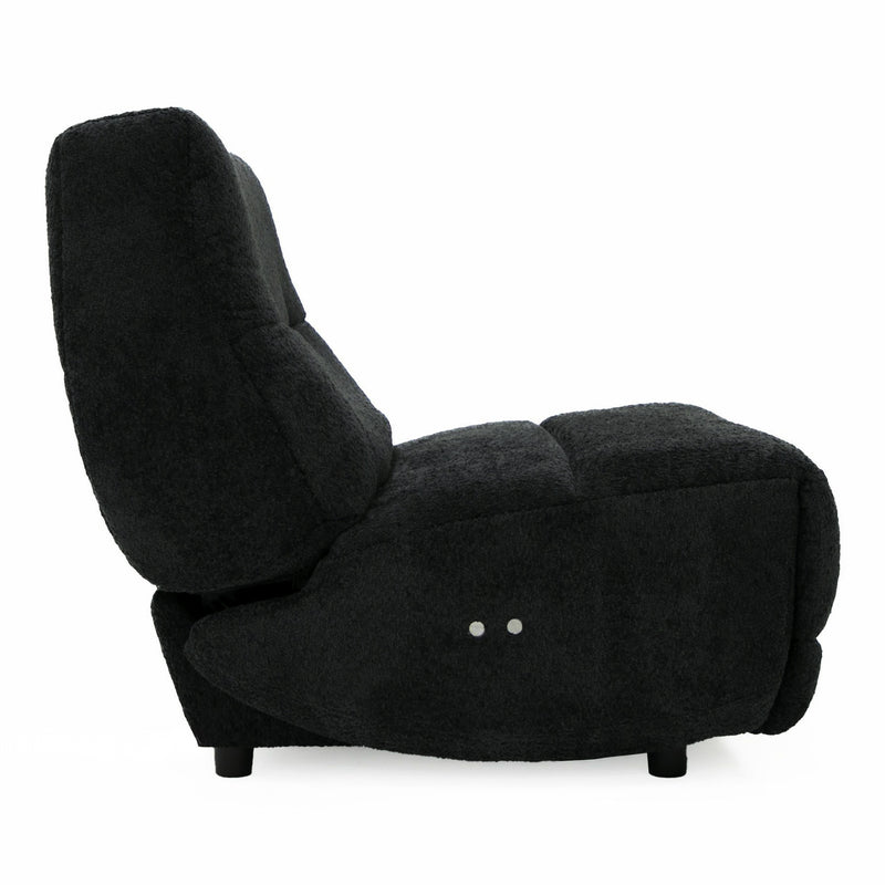 Basil - Modern Black Fabric Small Electric Recliner Chair — view 5