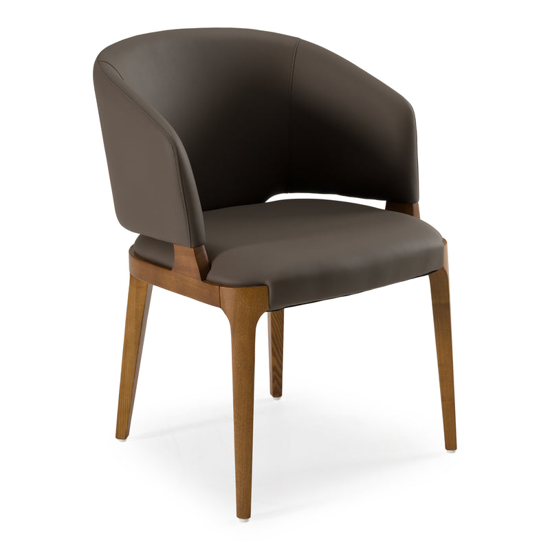 Baskin Brown and Walnut Arm Dining Chair