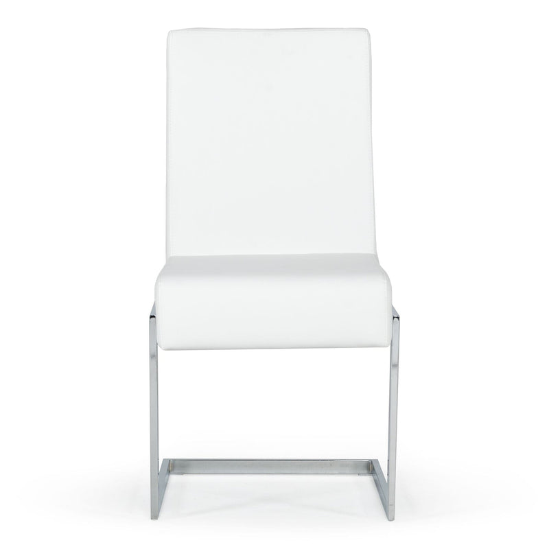 Batavia - Modern White & Stainless Steel Dining Chair (Set of 2) — view 5