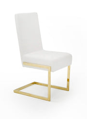 Batavia - Modern White & Gold Dining Chair (Set of 2) — view 4