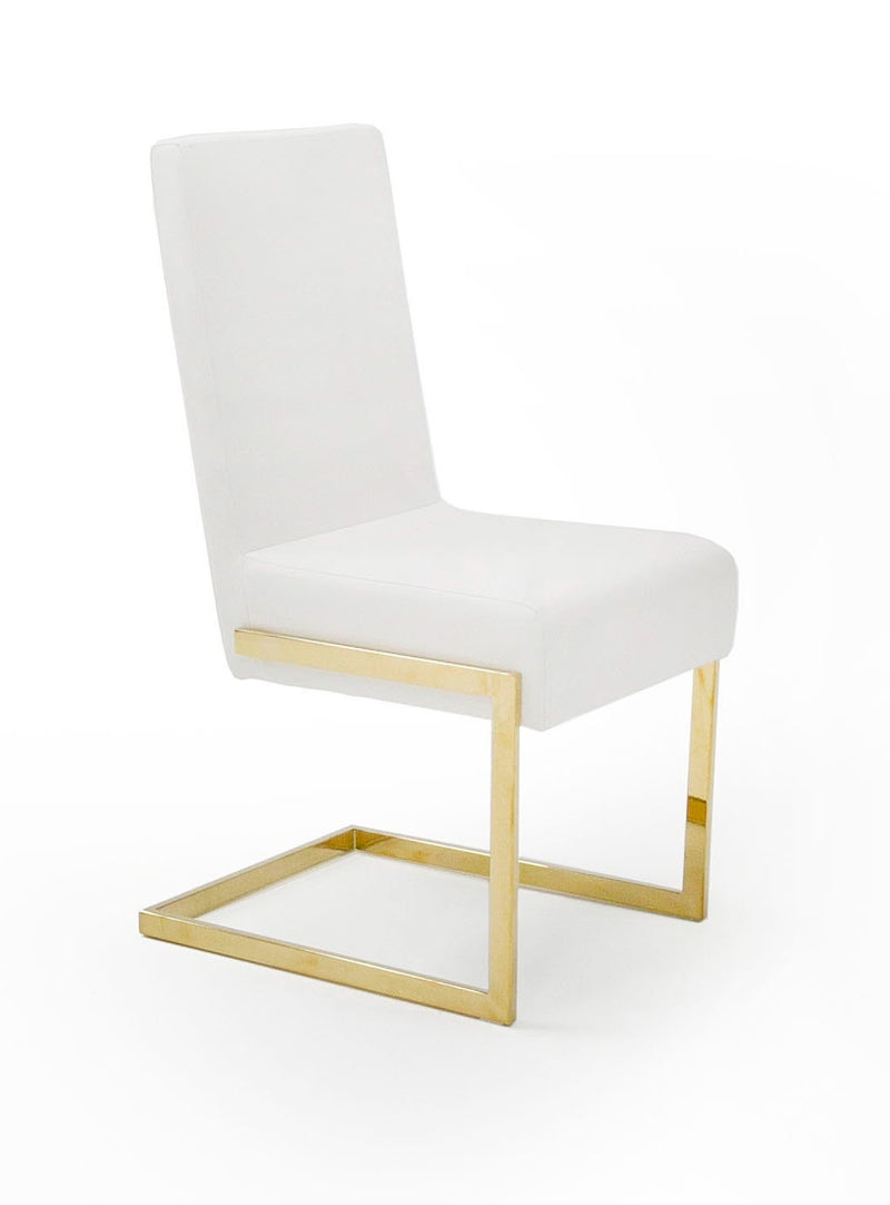 Batavia - Modern White & Gold Dining Chair (Set of 2) — view 4