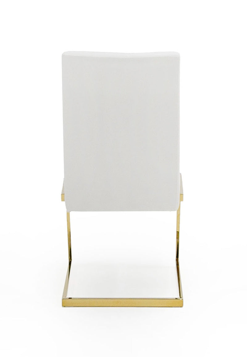 Batavia - Modern White & Gold Dining Chair (Set of 2) — view 2