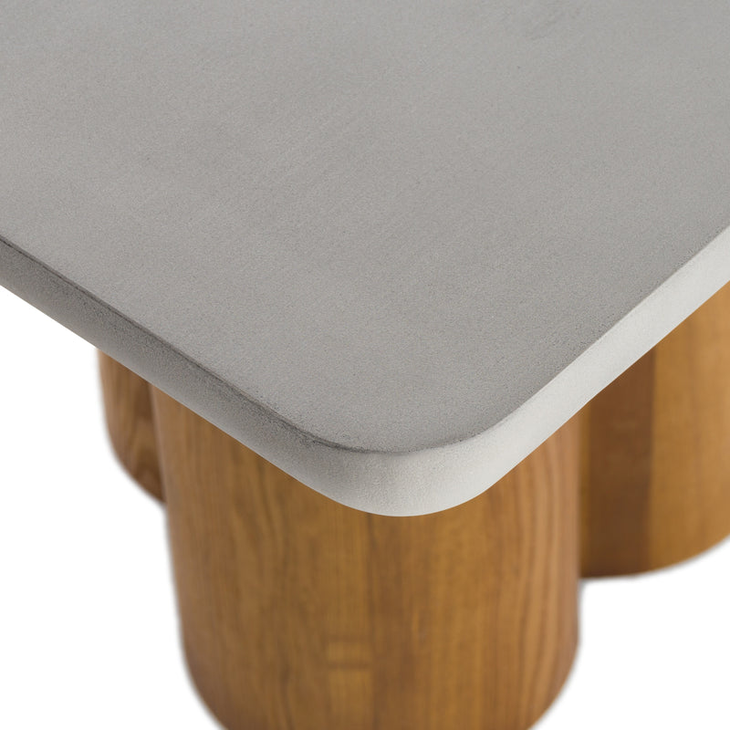 Bateman - Modern Faux Concrete + Walnut Dining Table — view 5
