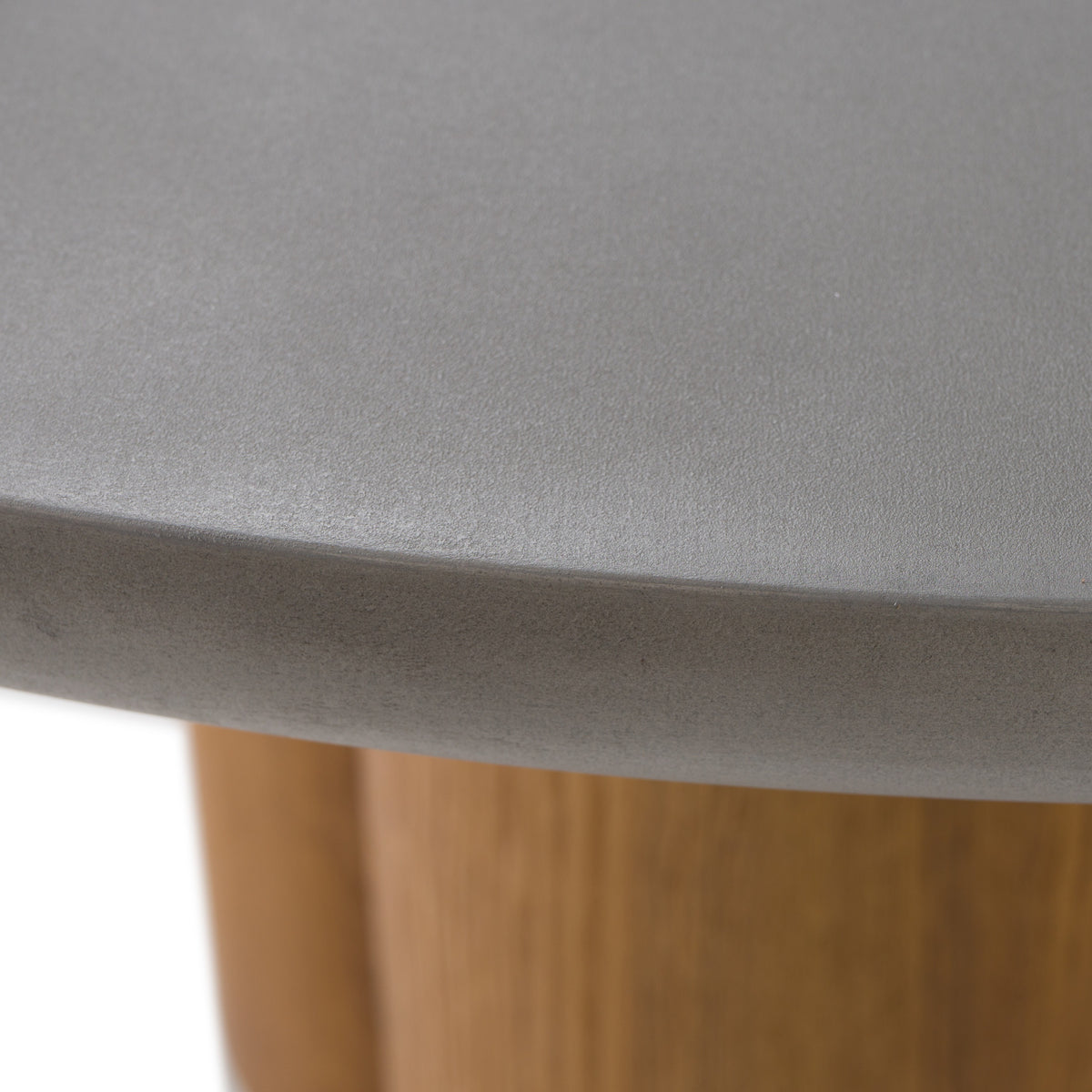 Bateman - Modern Faux Concrete + Walnut Round Dining Table — view 4