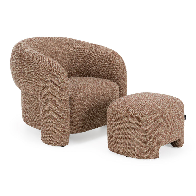 Bates - Modern Brick Fabric Accent Chair + Ottoman — view 2