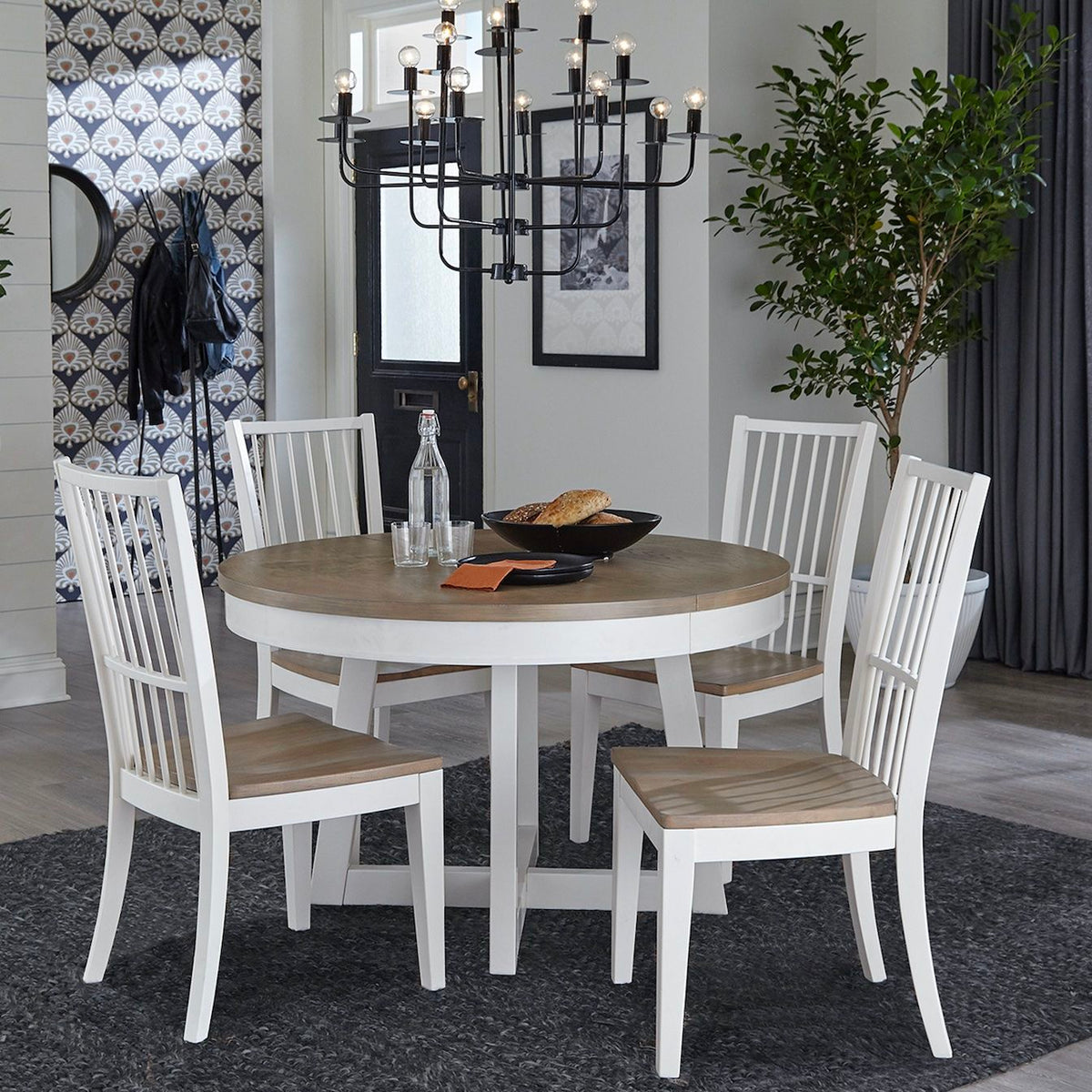 Americana Modern Dining - Round Dining Table With Extensions - Cotton