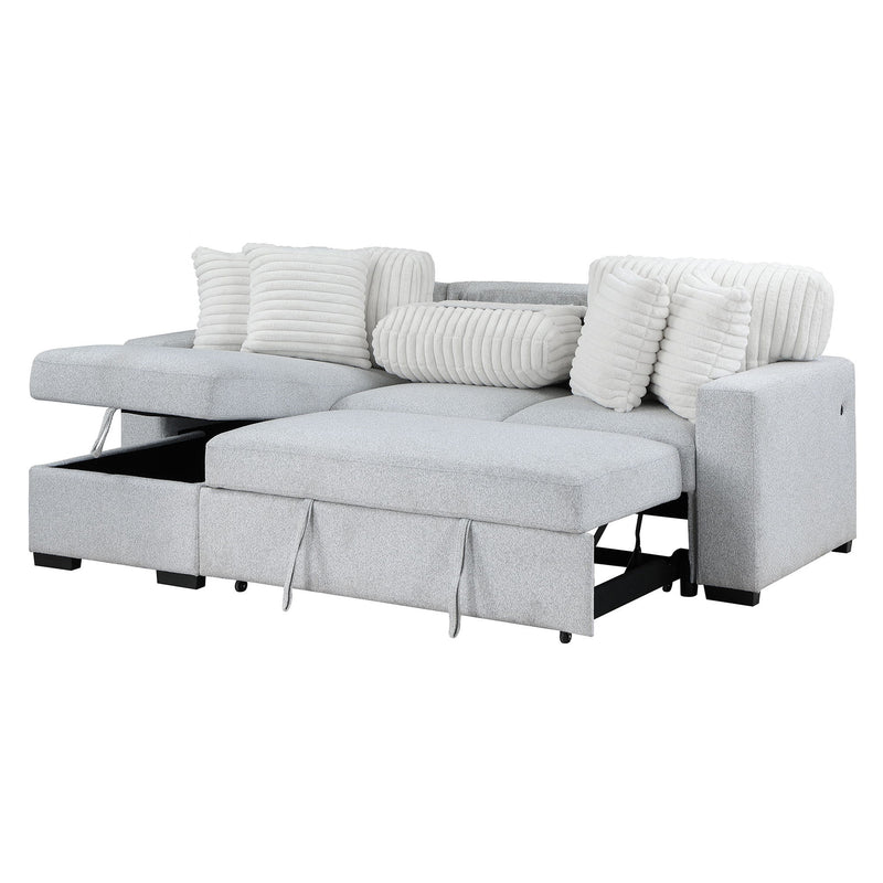 Ford - Reversible Pull Out Sofa Bed - Light Gray - R&R Furniture Gallery (Fountain Valley, CA)