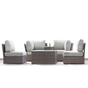 Comfortable Modern Patio Rattan Sectional Set With Cushions - R&R Furniture Gallery (Fountain Valley, CA)