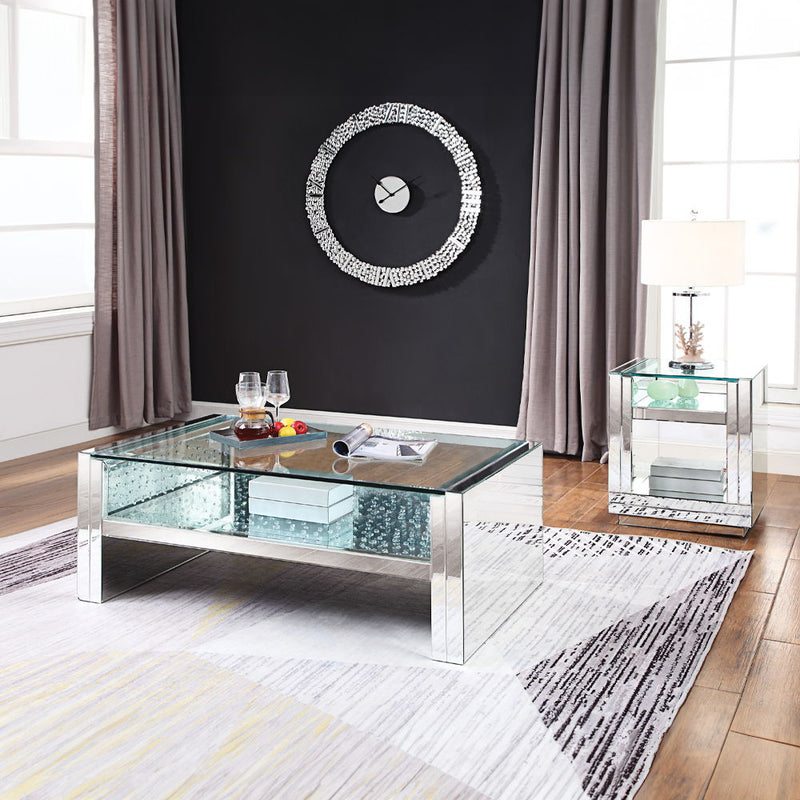 Nysa - 47" Coffee Table - Mirrored & Faux Crystals - R&R Furniture Gallery (Fountain Valley, CA)