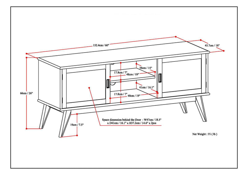 Draper - Handcrafted Mid Century Low TV Media Stand - R&R Furniture Gallery (Fountain Valley, CA)