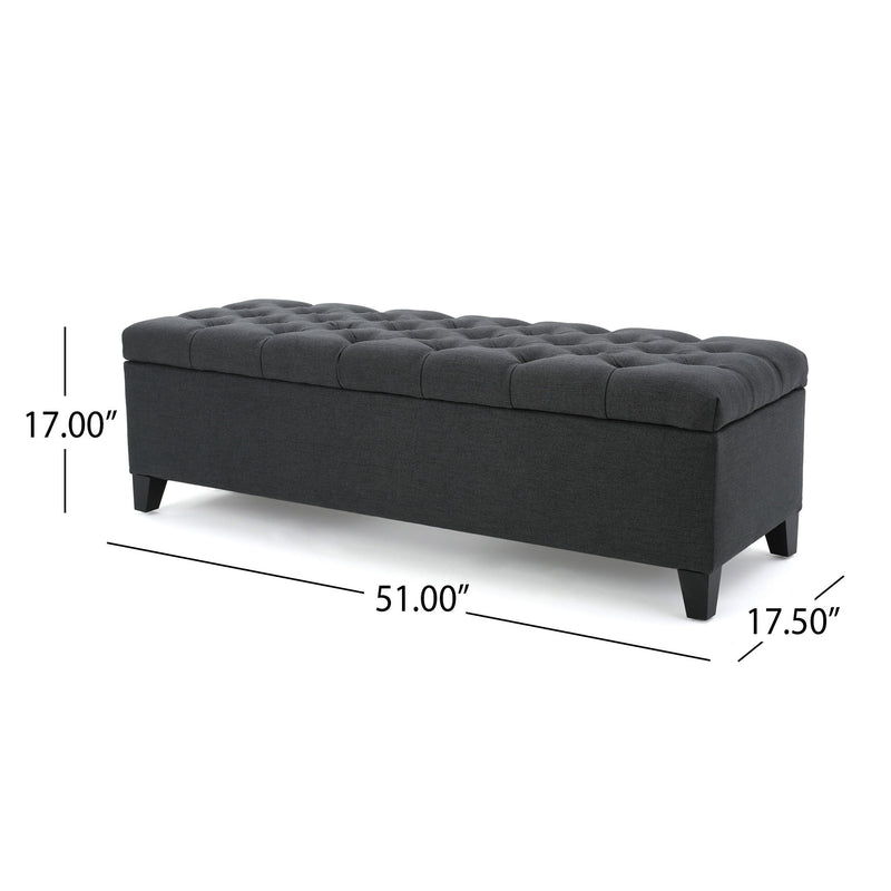 Glouster - Contemporary Storage Ottoman With Button Tufted Design - R&R Furniture Gallery (Fountain Valley, CA)