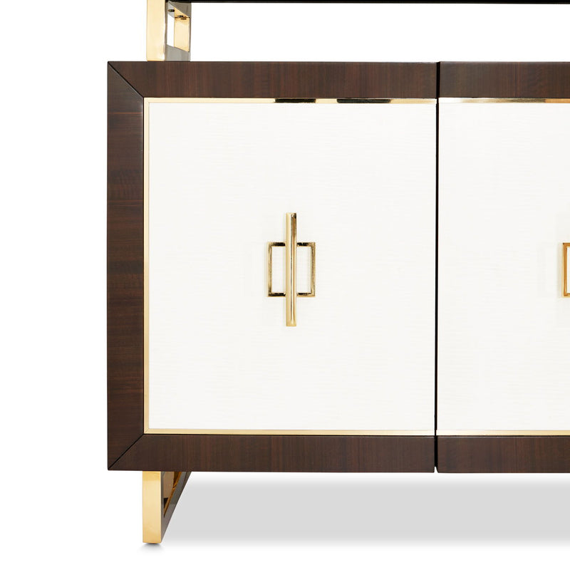 Belmont Place - Display Cabinet - White / Dark Brown - R&R Furniture Gallery (Fountain Valley, CA)