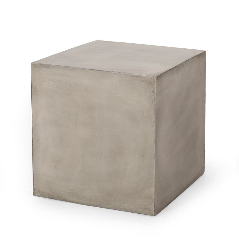 Noble House square lightweight side table for outdoor or indoor use, featuring a sleek design and sturdy construction.