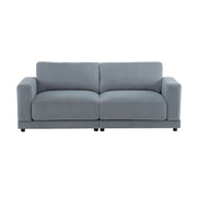 Modern Square Arm Sofa With Soft Fabric Upholstery, Deep Cushions - R&R Furniture Gallery (Fountain Valley, CA)