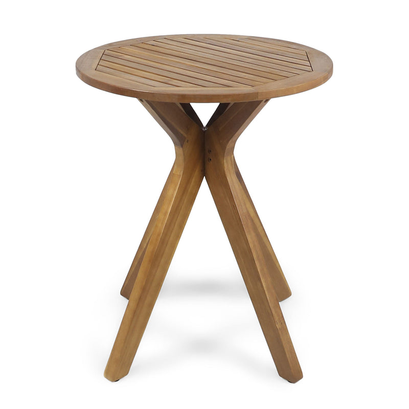 Stamford - Outdoor Bistro Table Acacia Wood X - Base - Teak - R&R Furniture Gallery (Fountain Valley, CA)