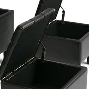 Dover - 3 Piece Storage Ottoman Contemporary Design - R&R Furniture Gallery (Fountain Valley, CA)