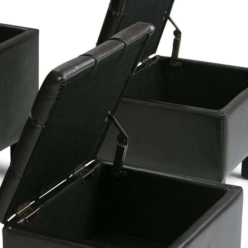 Dover - 3 Piece Storage Ottoman Contemporary Design - R&R Furniture Gallery (Fountain Valley, CA)