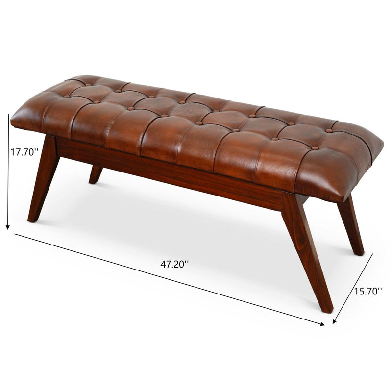Maja - Bench - Cognac / Dark Brown - R&R Furniture Gallery (Fountain Valley, CA)