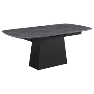 Idlewild - Extension Leaf Dining Table With Tapering Pedestal Base - Black