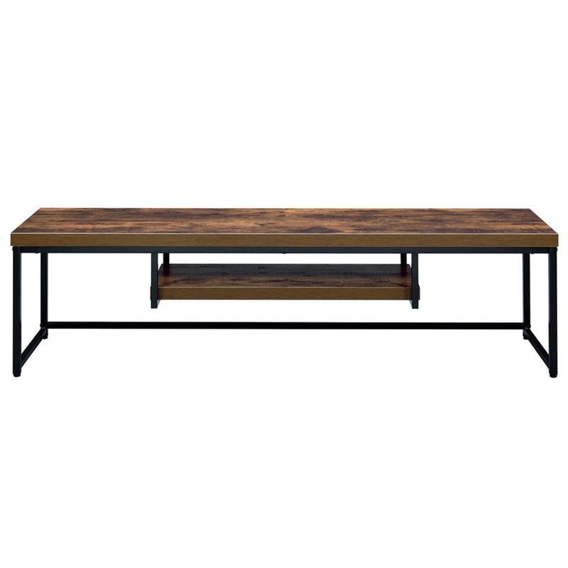 Bob - 16" TV Stand - Weathered Oak & Black Metal - R&R Furniture Gallery (Fountain Valley, CA)
