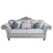 Pelumi - Sofa With 8 Pillows - Light Gray Linen & Platinum - R&R Furniture Gallery (Fountain Valley, CA)