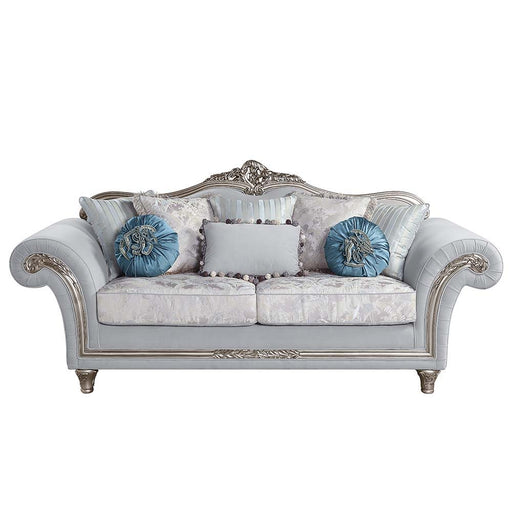 Pelumi - Sofa With 8 Pillows - Light Gray Linen & Platinum - R&R Furniture Gallery (Fountain Valley, CA)