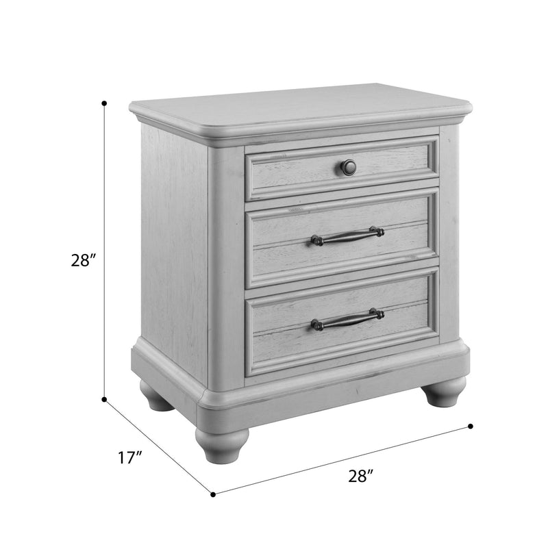 3 Drawer Nightstand With USB - Gray - Wood - R&R Furniture Gallery (Fountain Valley, CA)