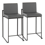 Lumi Source Fuji contemporary modern high back counter stool with sleek design and wooden legs, ideal for stylish kitchen or bar area.