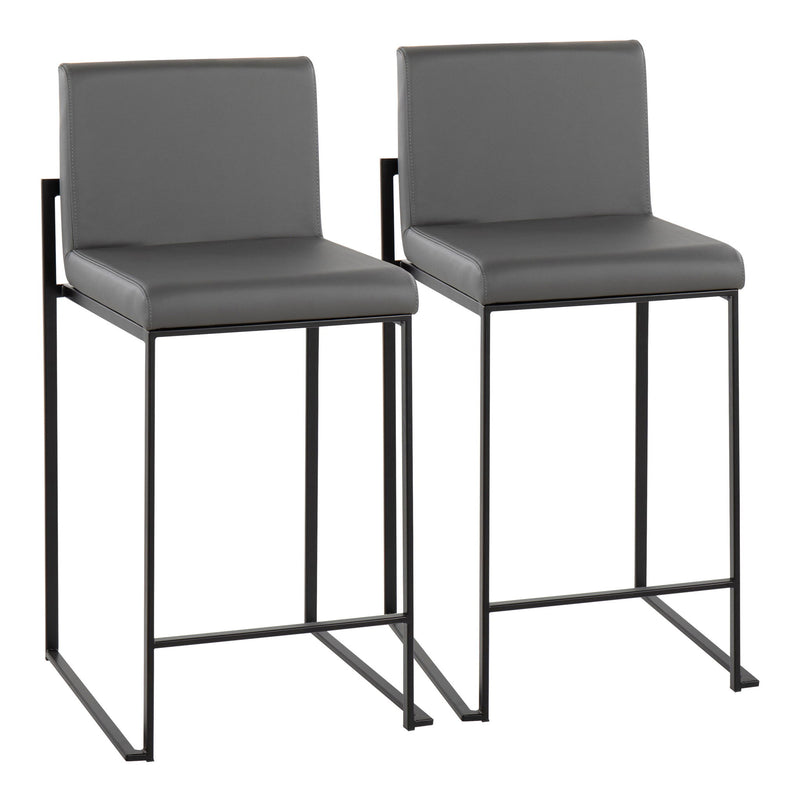 Lumi Source Fuji contemporary modern high back counter stool with sleek design and wooden legs, ideal for stylish kitchen or bar area.