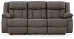 First Base - Reclining Sofa - Gunmetal - R&R Furniture Gallery (Fountain Valley, CA)