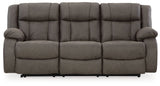 First Base - Reclining Sofa - Gunmetal - R&R Furniture Gallery (Fountain Valley, CA)
