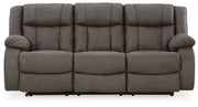 First Base - Reclining Sofa - Gunmetal - R&R Furniture Gallery (Fountain Valley, CA)