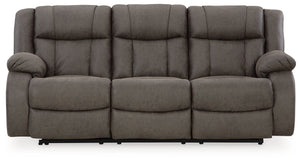 First Base - Reclining Sofa - Gunmetal - R&R Furniture Gallery (Fountain Valley, CA)