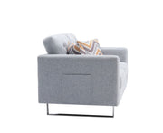 Victoria - Fabric Loveseat With Metal Legs, Side Pockets, And Pillows - R&R Furniture Gallery (Fountain Valley, CA)