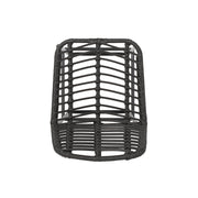 Set of two Noble House Sawtelle outdoor wicker barstools with cushioned seats and metal frame, ideal for patio or backyard seating.