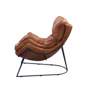 Thurshan - Accent Chair - Aperol Top Grain Leather & Black - R&R Furniture Gallery (Fountain Valley, CA)
